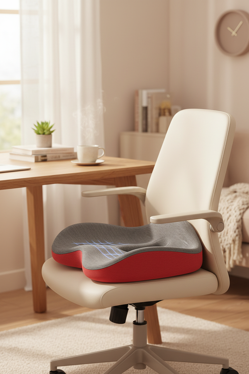 Aldera ComfortCore Orthopedic Seat Cushion on a modern home office chair